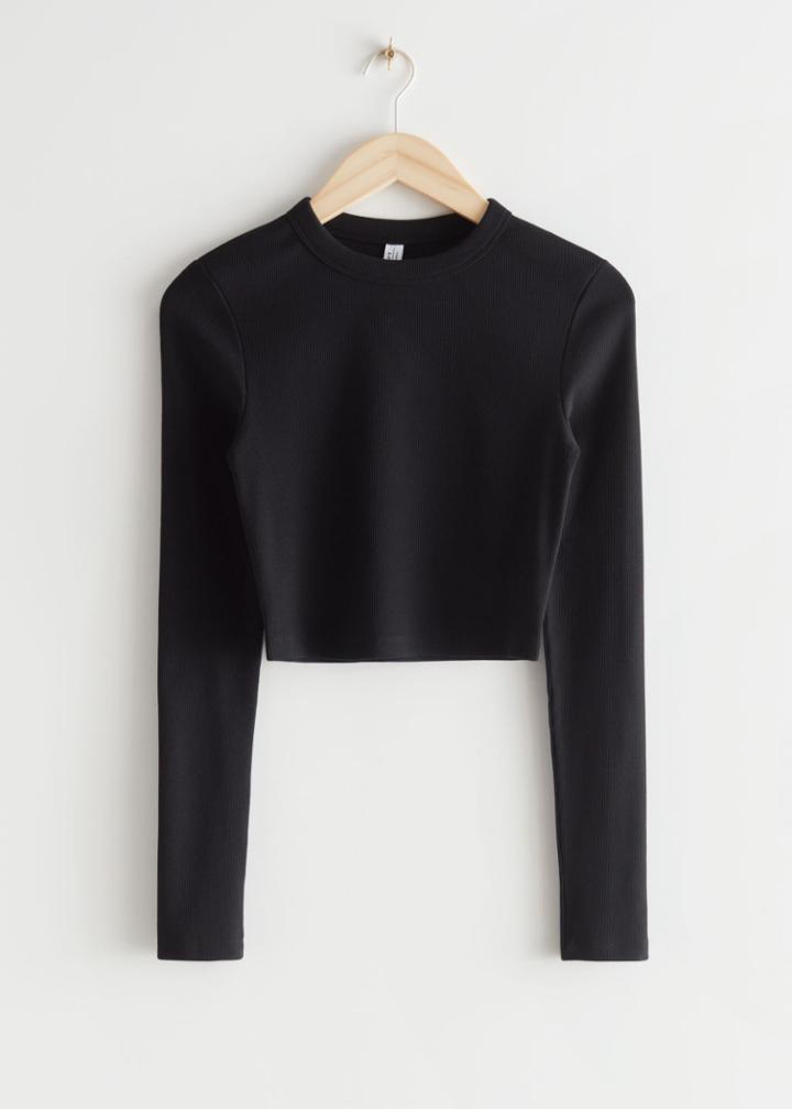 Other Stories Cropped Top - Black