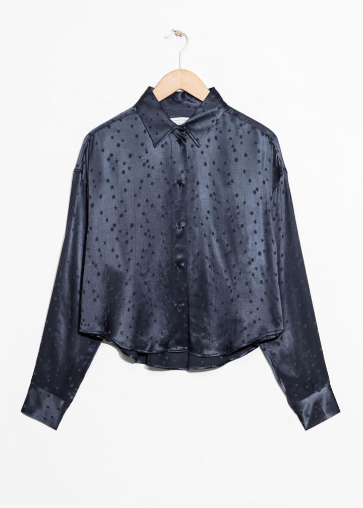 Other Stories Boyfriend Fit Jacquard Shirt - Blue