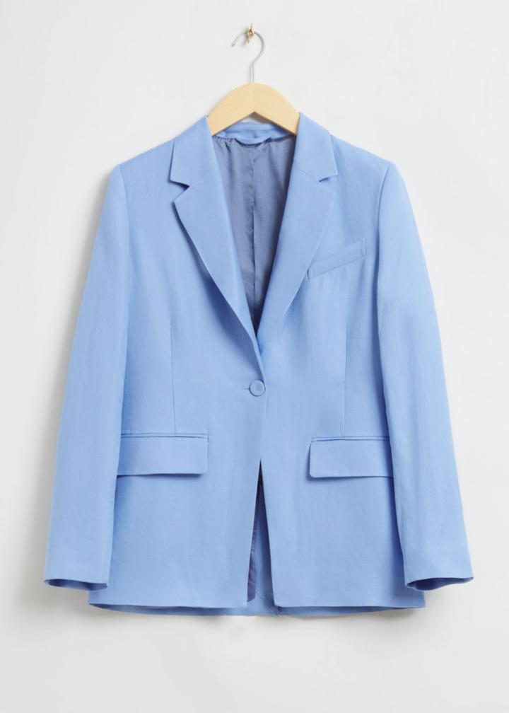 Other Stories Relaxed Cut-away Tailored Blazer - Blue