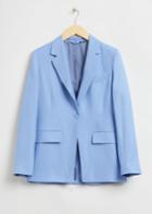 Other Stories Relaxed Cut-away Tailored Blazer - Blue