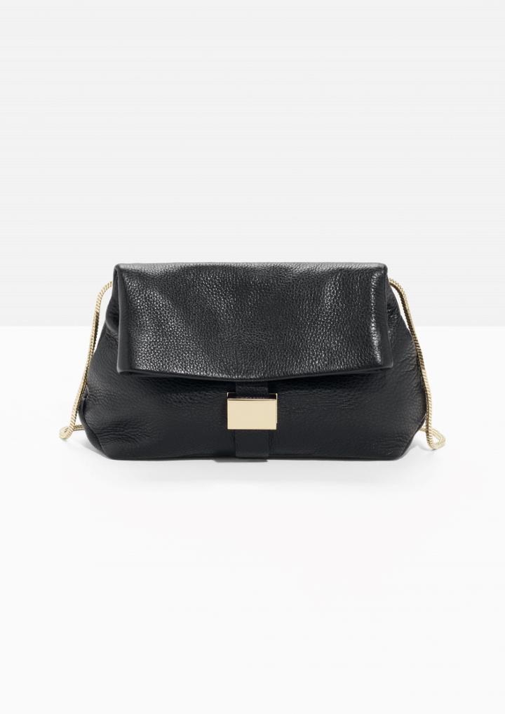 Other Stories Small Leather Fold-over Bag