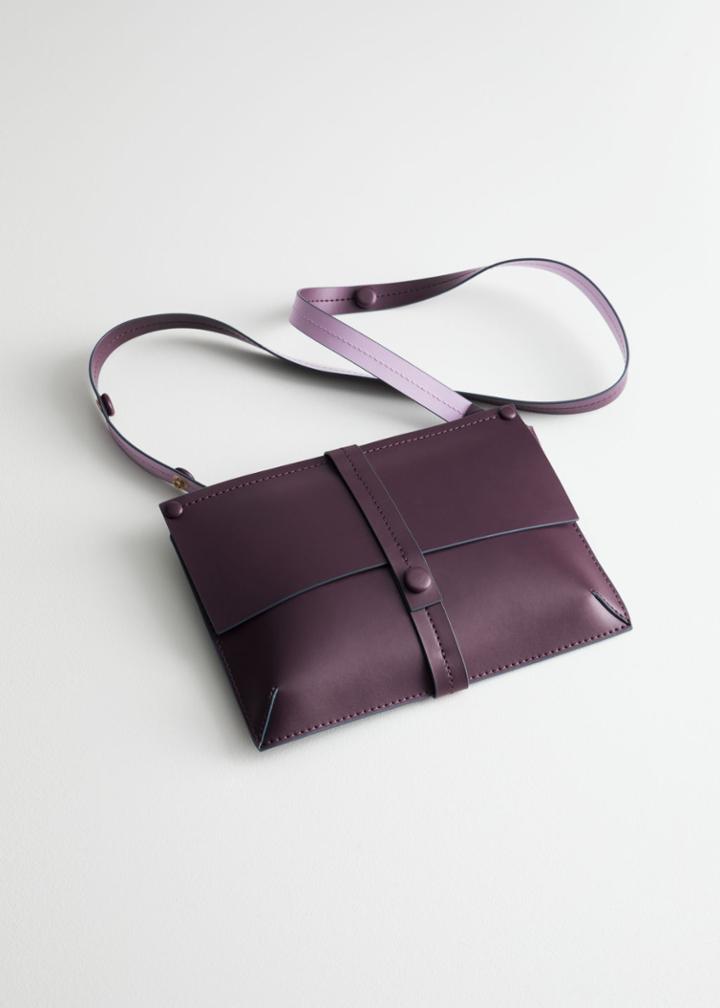 Other Stories Multi Purpose Leather Clutch - Red