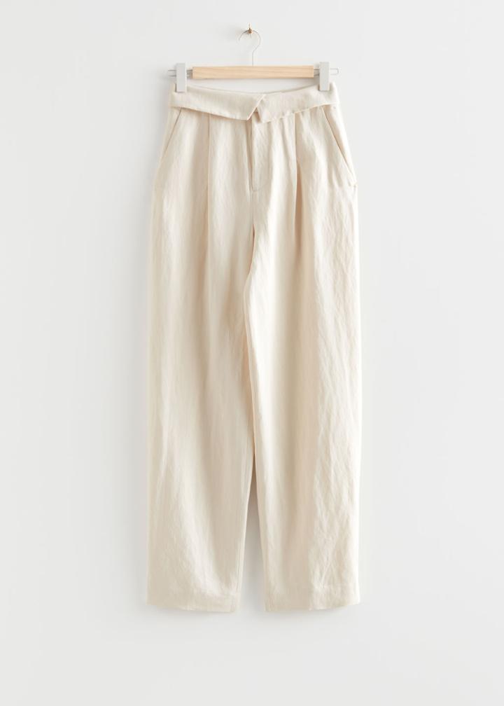 Other Stories Folded Waist Trousers - White