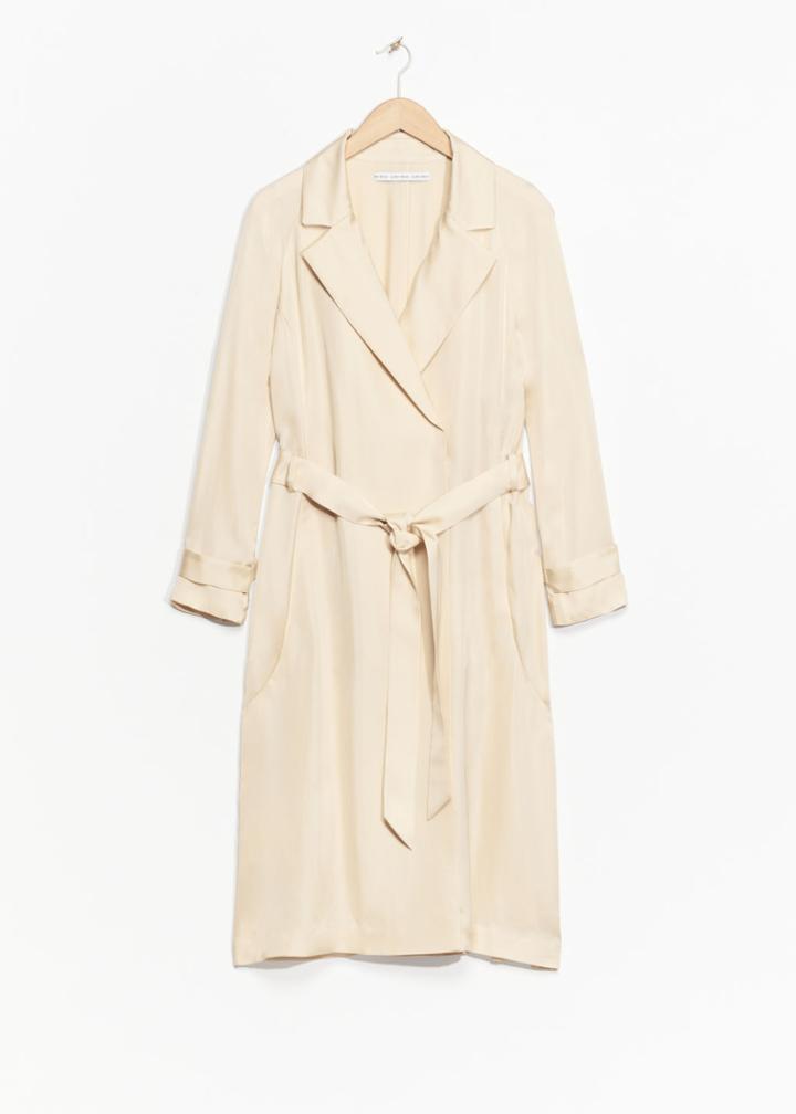 Other Stories Lightweight Satin Coat - Beige
