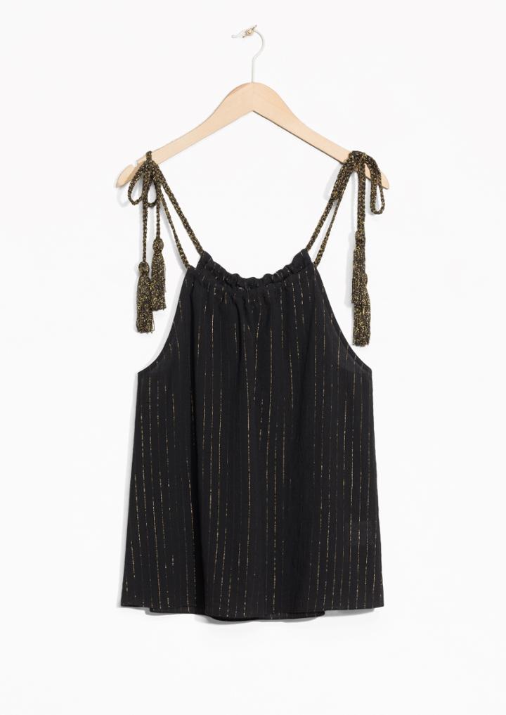 Other Stories Striped Crepe Top