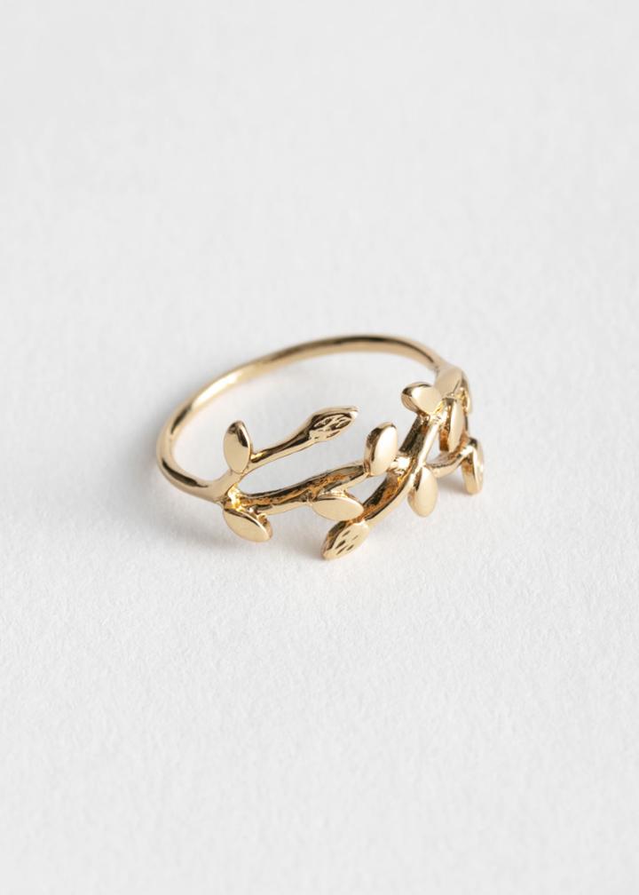 Other Stories Olive Branch Ring - Gold