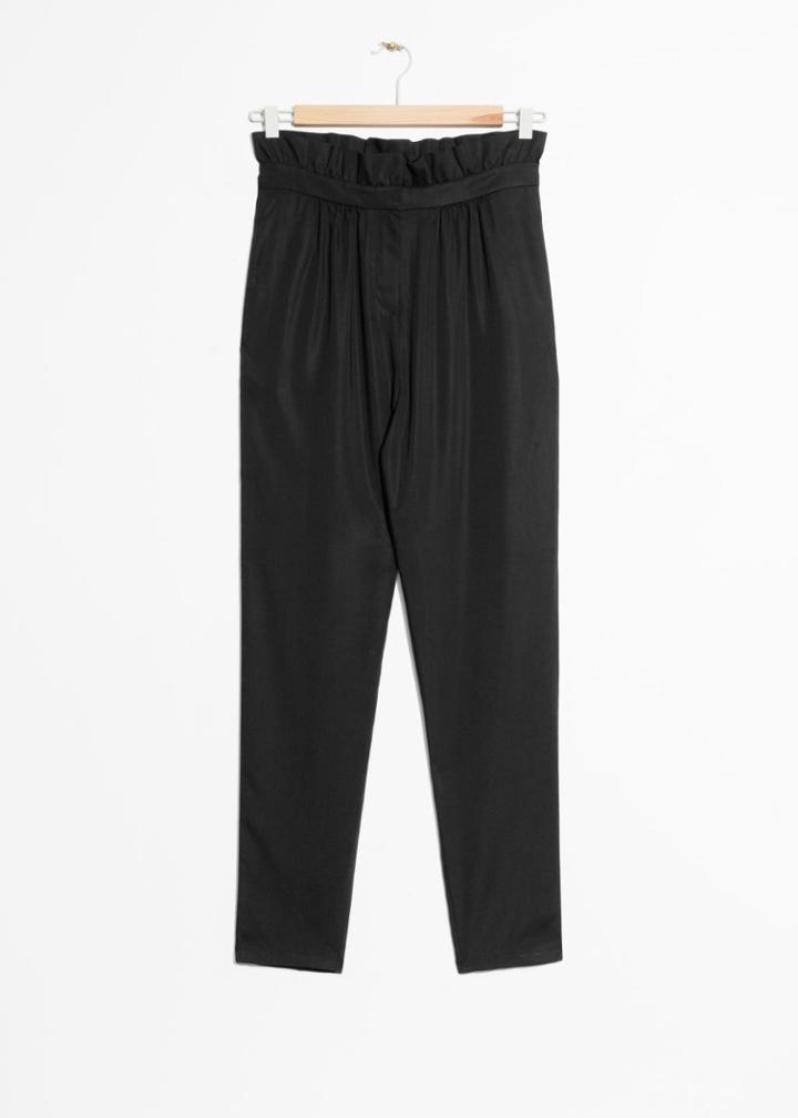 Other Stories Paperbag Waist Trousers - Black