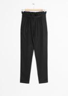 Other Stories Paperbag Waist Trousers - Black