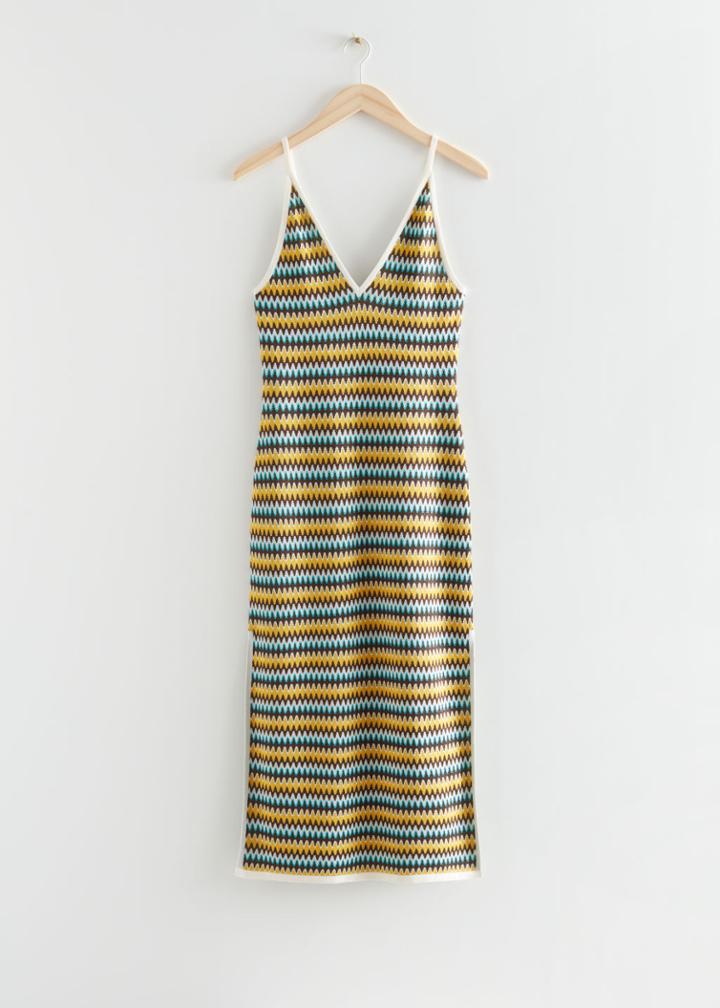 Other Stories Strappy Knit Midi Dress - White