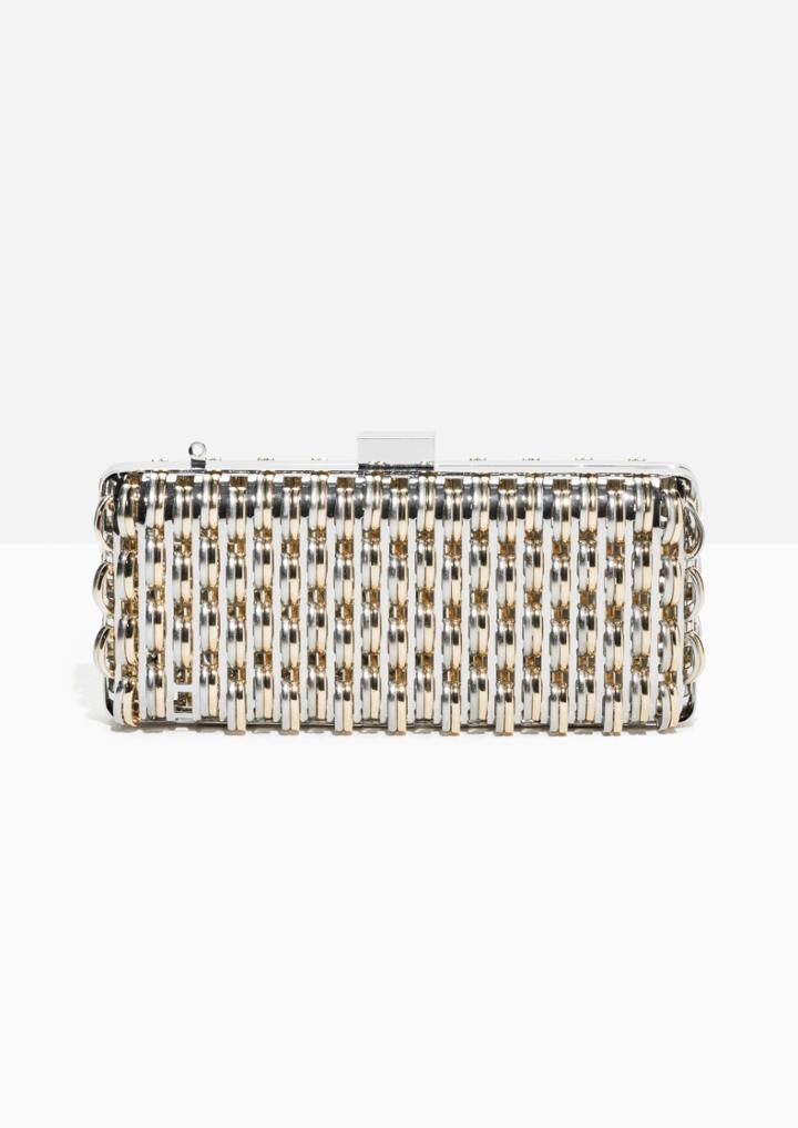 Other Stories Two Tone Metal Clutch