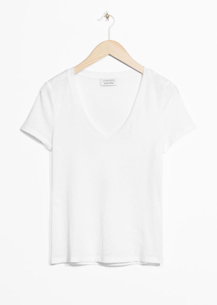 Other Stories Round Neck Jersey T-shirt - White