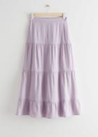 Other Stories Tiered Midi Skirt - Purple