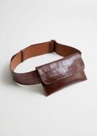Other Stories Crocodile Embossed Leather Belt Bag - Brown