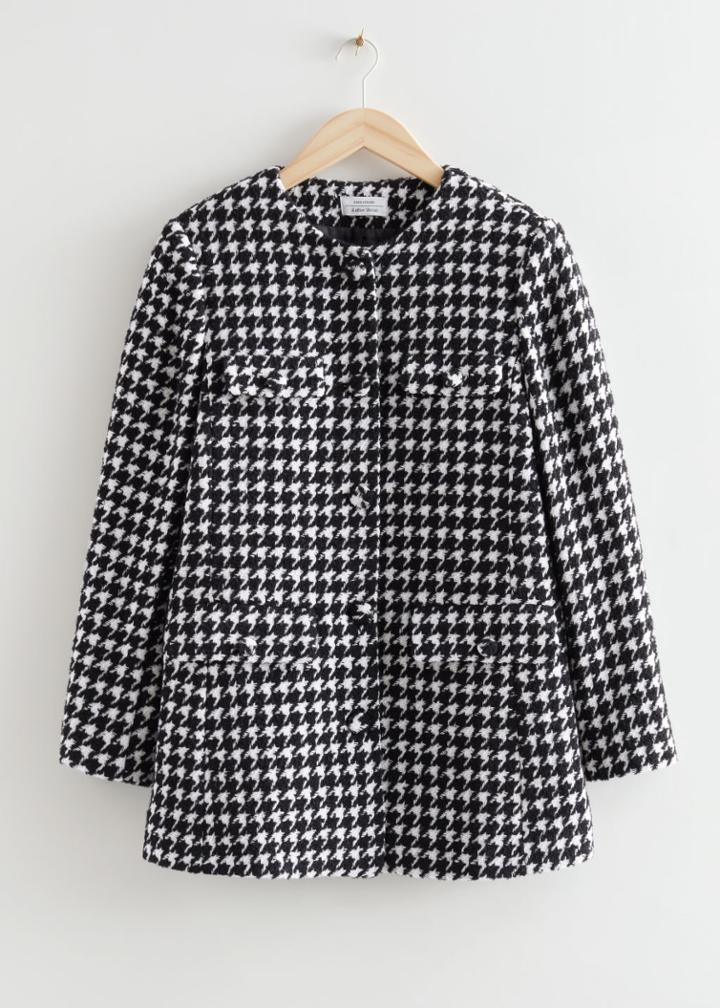 Other Stories Buttoned Tweed Jacket - White