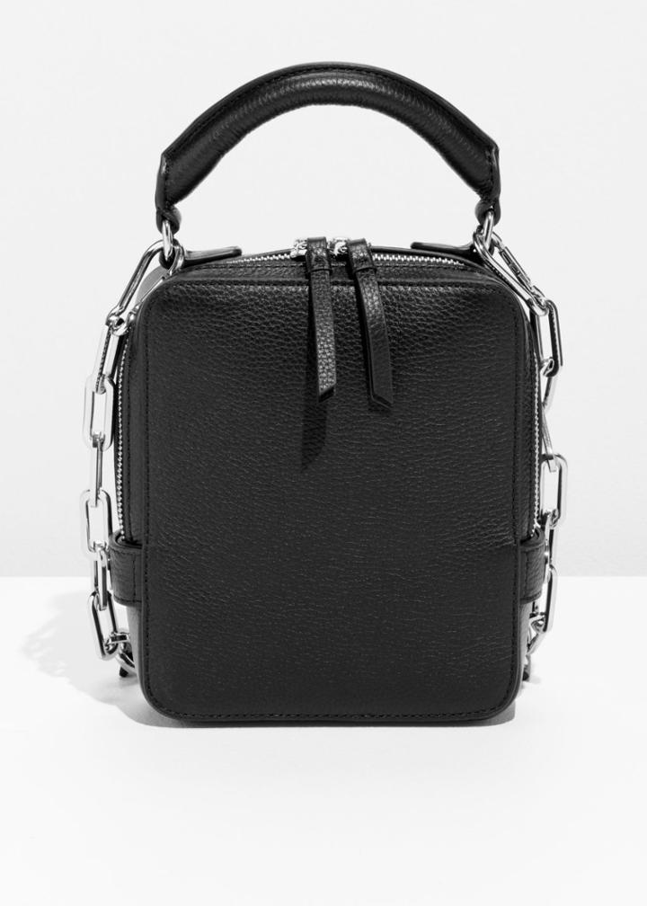 Other Stories Boxy Leather Bag - Black