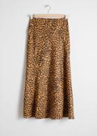 Other Stories Leopard Print Midi Skirt - Orange