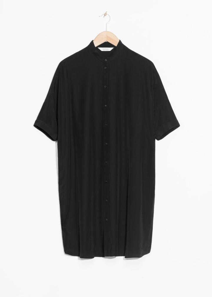 Other Stories Oversized Shirt Dress - Black