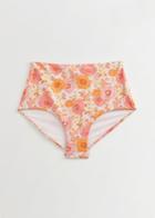 Other Stories Printed High Waisted Bikini Bottoms - Orange