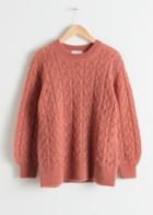 Other Stories Oversized Eyelet Knit Sweater - Pink