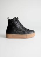 Other Stories Lace Up Snow Boots - Black