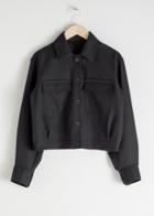 Other Stories Wool Blend Workwear Jacket - Black