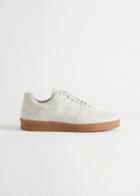 Other Stories Leather Suede Court Sneakers - White