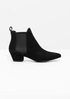 Other Stories Suede Ankle Boots - Black