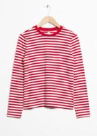 Other Stories Striped Long Sleeve Tee - Red