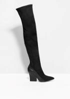 Other Stories Embossed Leather Over Knee Boots