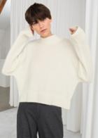 Other Stories Wool Blend Cropped Turtleneck - White