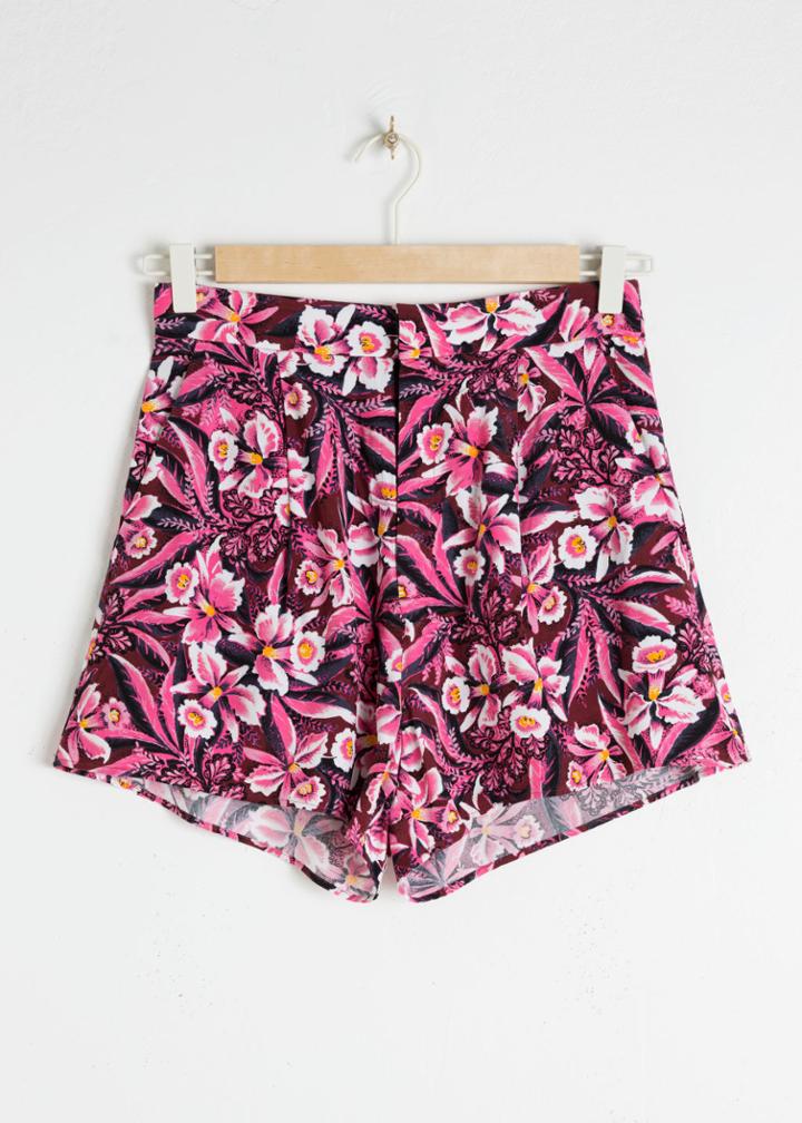 Other Stories Orchid Print Shorts - Red