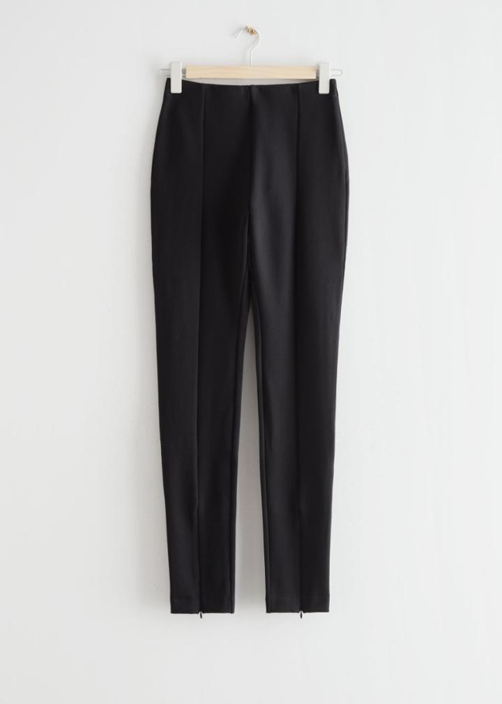 Other Stories Zip-cuff Leggings - Black