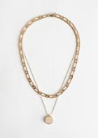 Other Stories Pendant Multi Chain Necklace - Gold