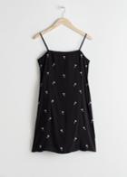 Other Stories Cocktail Beaded Mini Dress - Black