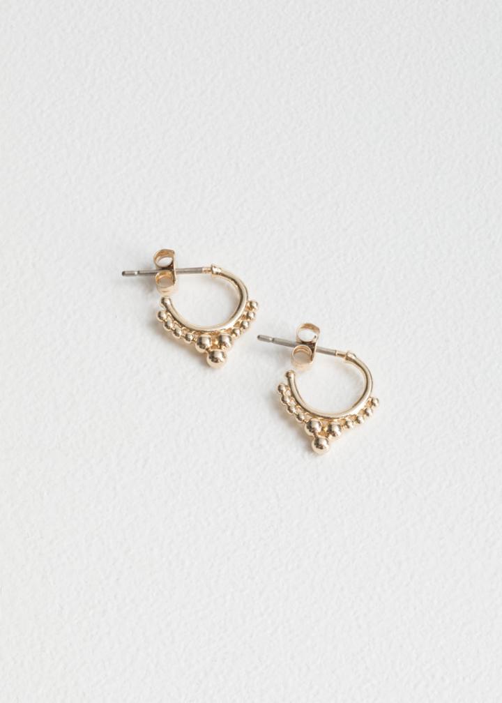 Other Stories Ball Stud Mini Hoops - Gold