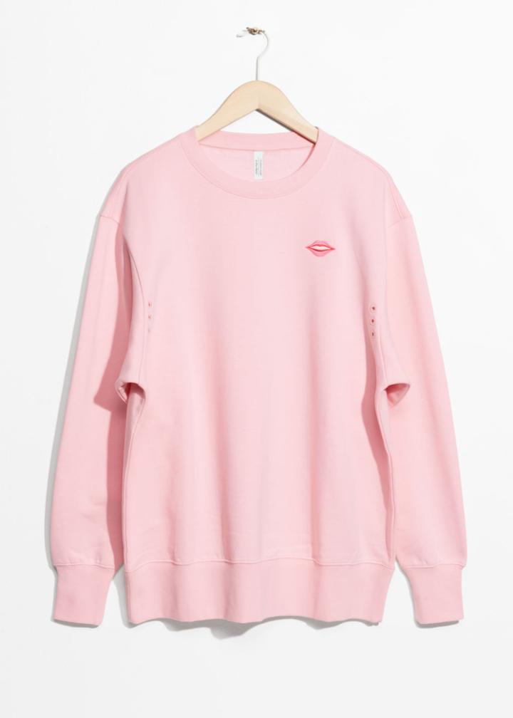 Other Stories Oversized Patch Pullover - Pink
