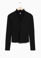 Other Stories Deep-v Cut Out Top - Black