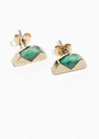 Other Stories Fan Stone Studs - Green