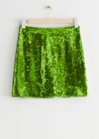 Other Stories Mini Sequin Skirt - Green