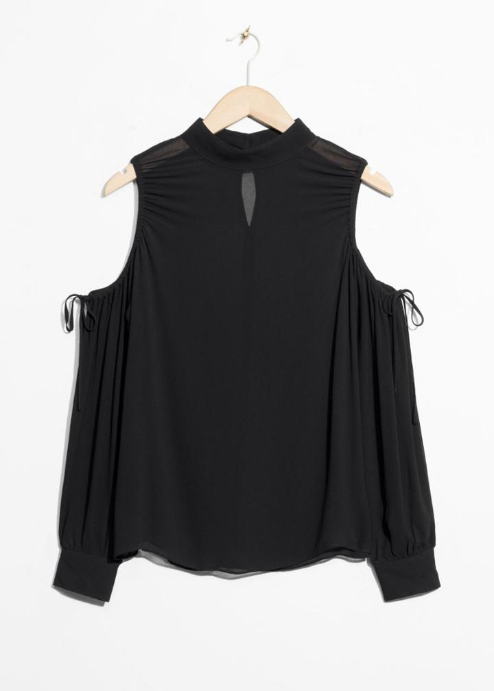 Other Stories Cold-shoulder Blouse - Black