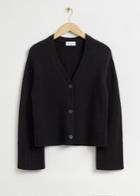 Other Stories Oversized Wool Knit Cardigan - Black
