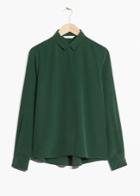 Other Stories Straight Fit Silk Shirt - Green