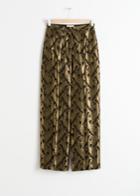 Other Stories Metallic Jacquard Lounge Trousers - Gold