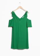 Other Stories Cold Shoulder Knotted Dress - Green