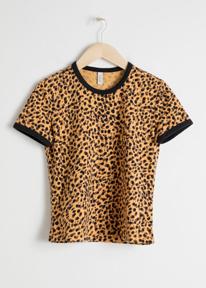 Other Stories Leopard Print Ringer T-shirt - Yellow