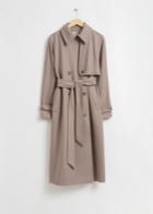 Other Stories Relaxed Wool Belted Trench Coat - Beige