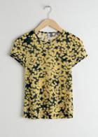 Other Stories Stretch Mesh Floral Tee - Yellow