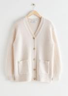 Other Stories Oversized Wool Knit Cardigan - White
