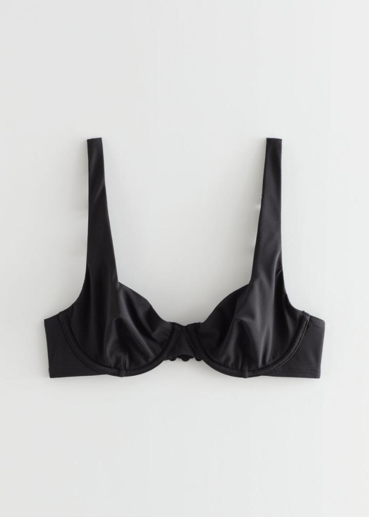 Other Stories Underwire Bikini Top - Black