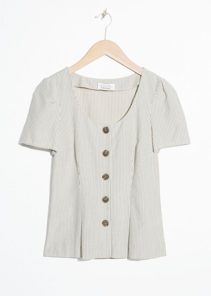 Other Stories Fitted Button Down Blouse - White
